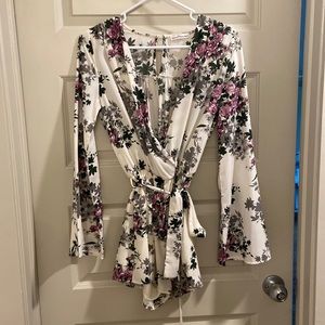 Long sleeve floral romper